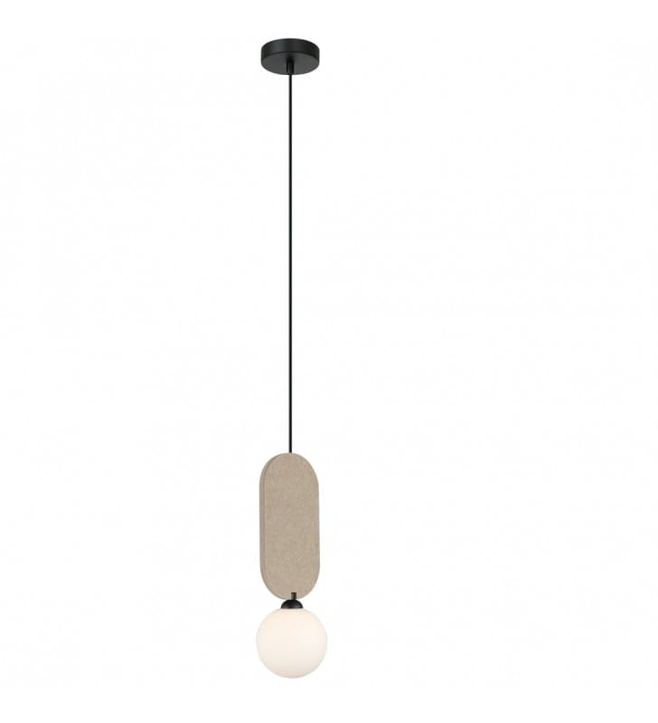 Pojedyncza szklana lampa z beżowym filcem Lorenzo new retro Pojedyncza szklana lampa z beżowym filcem Lorenzo new retro