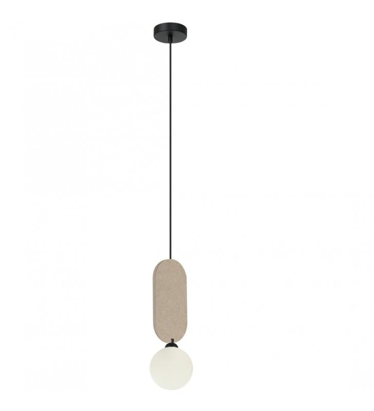 Pojedyncza szklana lampa z beżowym filcem Lorenzo new retro Pojedyncza szklana lampa z beżowym filcem Lorenzo new retro