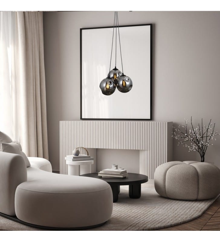 Perlos ciemna nowoczesna lampa wisząca do salonu