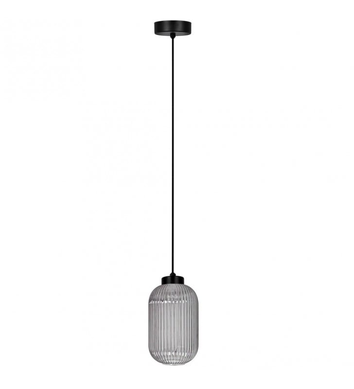 Silva pojedyncza szklana lampa wisząca do kuchni czarno grafitowa