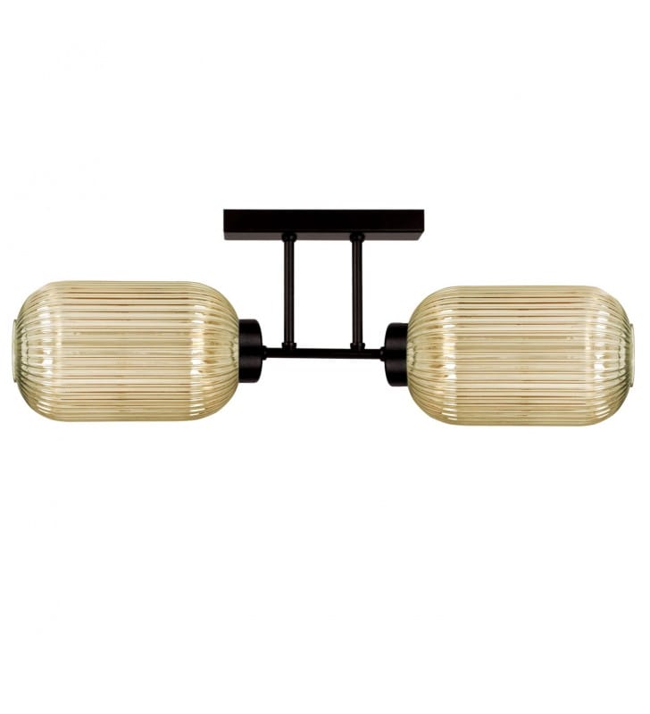 Fadiga podwójna szklana bursztynowa lampa sufitowa do kuchni