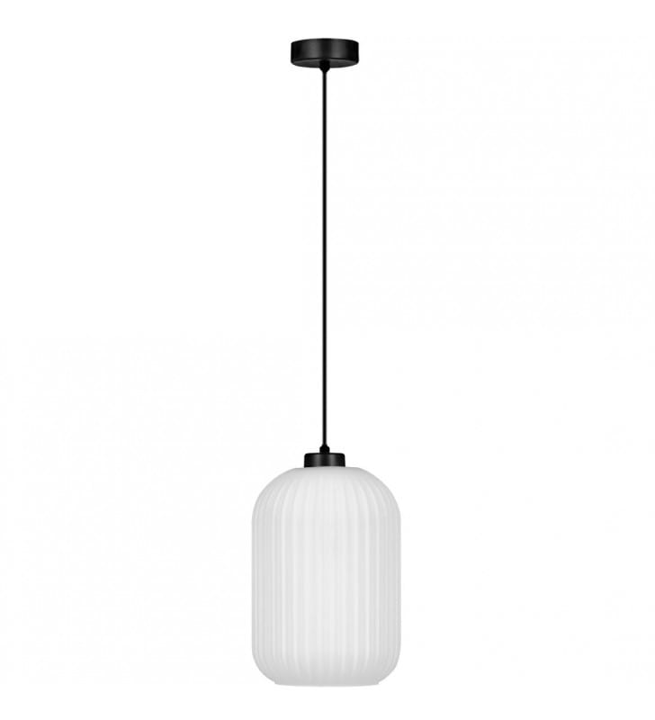Czarno biała nowoczesna pojedyncza szklana lampa wisząca Vilar skandynawska